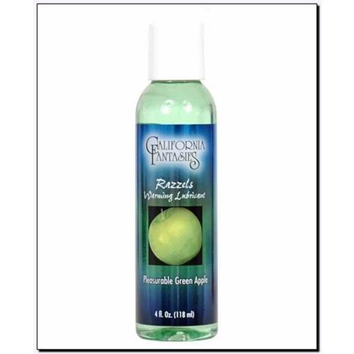 Razzels Warming Lubricant - Pleasurable Green Apple - 4 Oz. Bottle