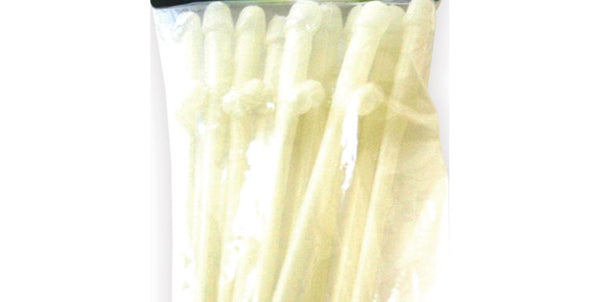 Party Pecker Sipping Straws 10 Pc Bag - Glow in the Dark