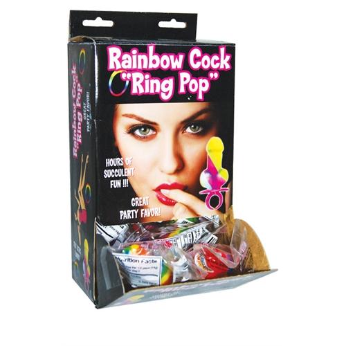 Rainbow Cock Ring Pop - 12 Piece Display