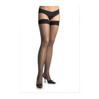Spandex Industrial Net Thigh Highs - Black