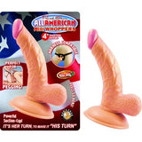 All American Mini Whoppers 4-Inch Curved Dong With Balls - Flesh