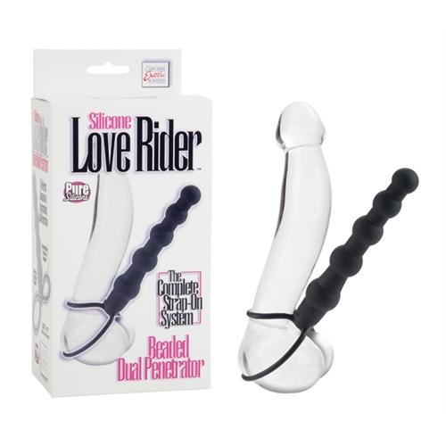 Silicone Love Rider Beaded Dual Penetrator.