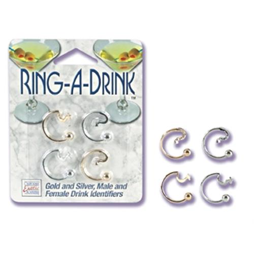 Ring a Drink Gold and Silver Male and Female Drink Identifiers