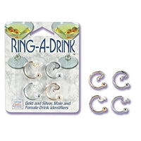 Ring a Drink Gold and Silver Male and Female Drink Identifiers