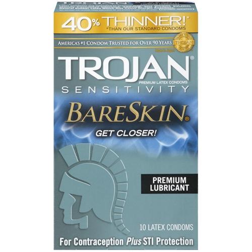 Trojan Sensitivity Bareskin Lubricated Condoms - Pack
