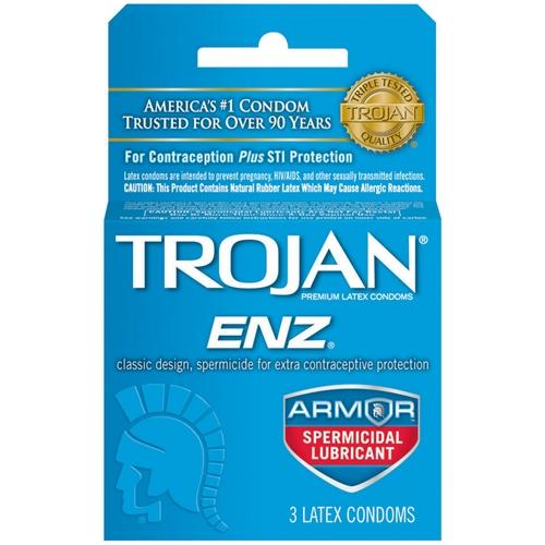 Trojan Enz Armor Spermicidal Lubricated  Condoms - 3 Pack