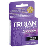 Trojan Her Pleasure Sensations Lubricated  Condoms - 3 Pack